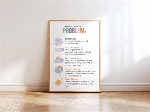 How Big is My Problem Poster, Size of the Problem, Anxiety Relief, Calm Down Corner, Counseling Poster, Therapy Office, Digital Download - Etsy