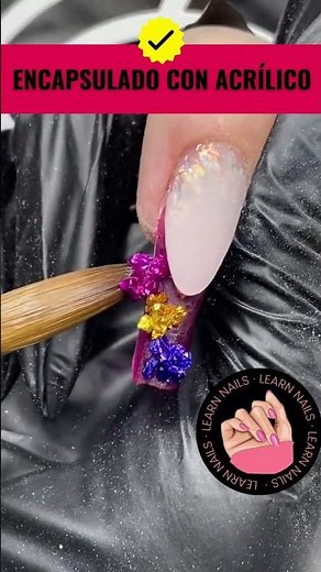 💎 Step-by-Step Acrylic Encapsulated Design | Professional Nail Technique #nails #manicure