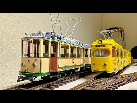 Einzigartig! Eigenbau Straßenbahn Modelle Spur G Maßstab 1:22,5 auf LGB Gleisen Depot5 - MoBa Nacht