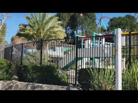 Ninja - Jetstream peeking Off-Ride shot Suspended Swing Coaster at Six Flags Magic Mountain, CA 2026