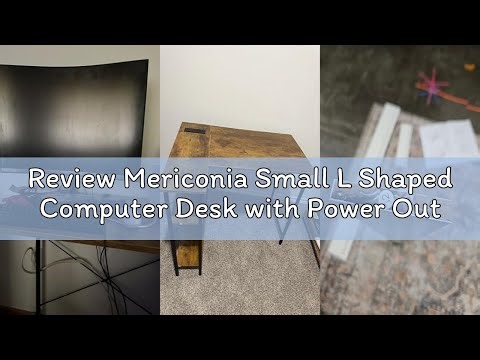 Review Mericonia Small L Shaped Computer Desk with Power Outlets, Gaming Desk for Small Spaces, Corn