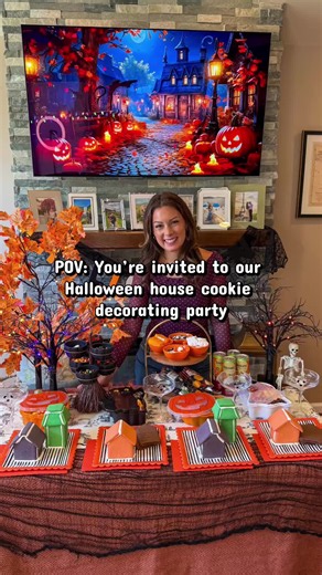 Halloween Haunted House Cookie Decorating Party 🖤👻🎃 #halloweenparty #halloweenideas #halloweenfun #halloweeniscoming