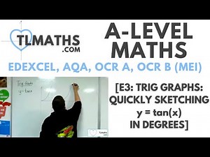 A-Level Maths: E3-08 [Trig Graphs: Quickly Sketching y = tan(x) in degrees]