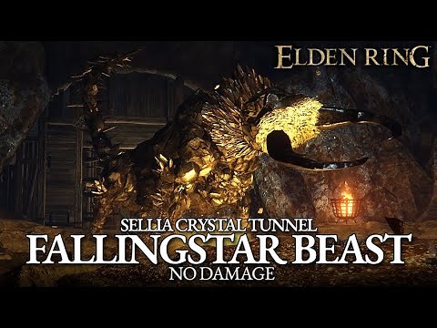 Fallingstar Beast Boss Fight (No Damage) - Sellia Crystal Tunnel [Elden Ring]