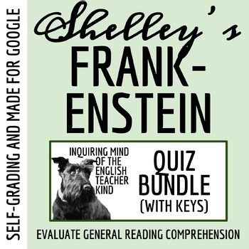 Frankenstein by Mary Shelley Self-Grading Quizzes and Answer Keys | Worksheets
