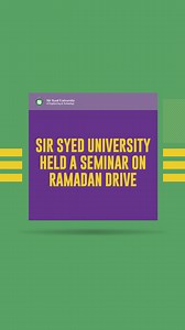 2.2K views | SSUET held a very informative seminar on Ramadan Drive,...