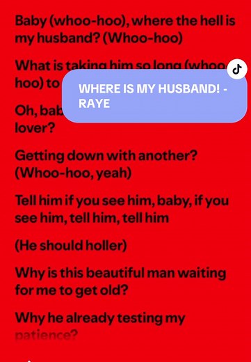 Dónde está mi esposo - RAYE: Letra y video