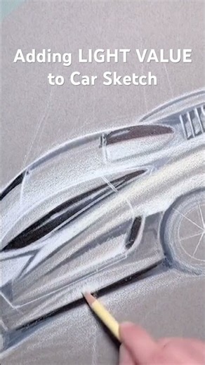 Car Sketch Light and Shadow Application #shorts
