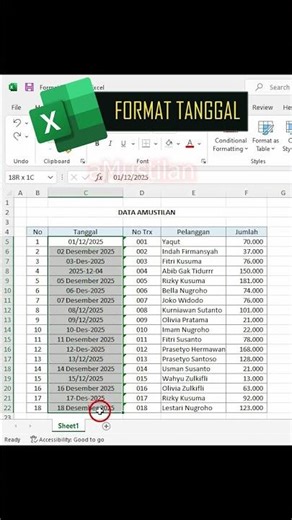 quickly match date formats in excel #shorts