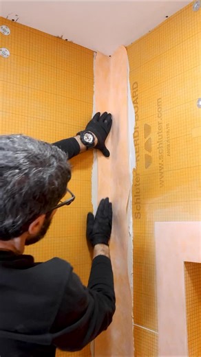 Home Repair Tutor on Instagram: "I’m waterproofing my shower corner with 7 inch KERDI-BAND and Schluter ALL-SET mortar. This helps me extend beyond the screws/washers by at least 2 inches and keep the corner flat for tile. I also use the 7 inch KERDI-BAND for waterproofing custom shower curbs. Many thanks to Schluter for sponsoring this tutorial 🔥🍊#schlutersystems #bathroomremodel #showerremodel #homerenovation #sponsored"