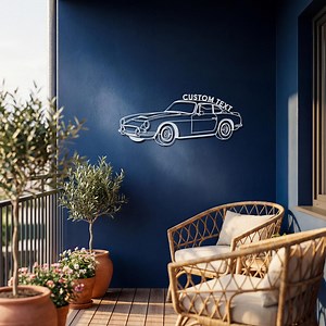 Personalized Classic Car Metal Wall Art, Custom Name Vintage Auto Decor, Retro Sports Car Line Art, Automotive Metal Wall Sign - Etsy