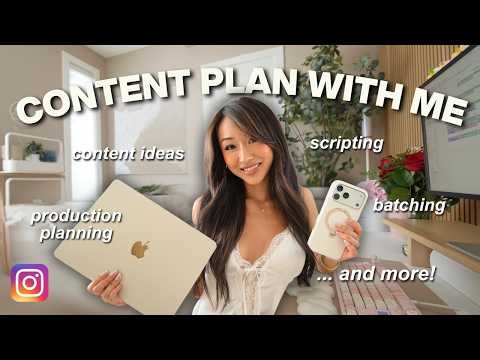 Plan a Month of Content With Me in ONE Day (Ideation, Scripts, Filming Schedule) | WORK WITH ME 👩🏻‍💻