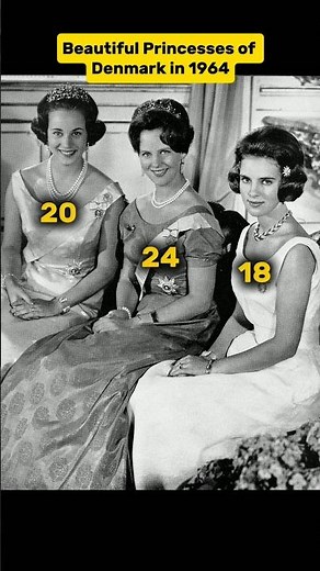 Beautiful Royal Princesses of Denmark in 1964 | Now #royalfamily #shortsfeed #denmark #history