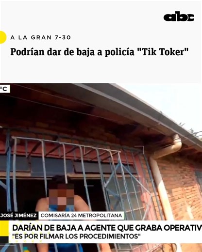 #ALaGran730 | El oficial inspector José Jiménez, al que se lo conoce como el "policía Tik Toker" por grabar los procedimientos, dijo que podría ser dado de baja de la institución ya que cuenta con 13 sumarios. 🔸 Mencionó que no hay condiciones para que pueda cumplir sus funciones de manera transparente, por lo que considera que esta decisión sería la ideal. 🔶ABC Del Este: 107.1 FM. 📻#730AM | ABC Cardinal 730 AM