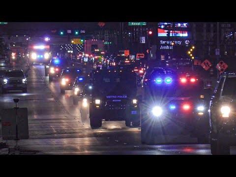 MASSIVE SWAT CONVOY! OVER 50 SWAT Units Responding Code 3 - Las Vegas Metro Police Department