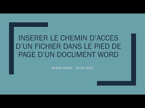 Chemin d acces fichier Word