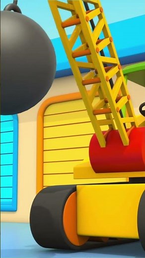 Rescue Cars: demolition crane, and water truck leave the garage for work | Baby cartoons