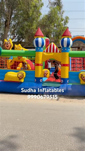Jungle theme kids mickey mouse jhula bouncy 25x25 size 9990679515 #sudhainflatables #bouncy #mela