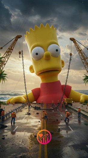 Scary of versions giant Simpson road #thesimpsons #shorts #simpsons #simpson #anime