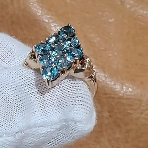 Vintage Blue Zircon 10K Yellow Gold Statement Ring: 1950s/1960s - Etsy