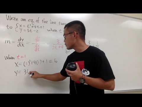 Equation of the tangent line on a parametric curve
