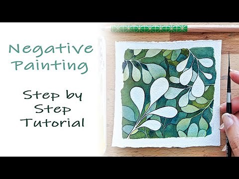 The EASIEST way to learn Negative Painting Technique | watercolor painting for beginners