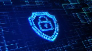 Download Cyber security icon animation, futuristic background for free