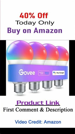 Govee Smart Light Bulbs, Color Changing Light Bulb, Work with Alexa and Google Assistant