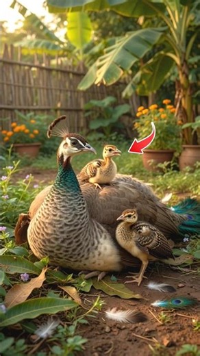Baby Peacock’s First Call 🦚💚 | Cute Peafowl Family Moments #peacock #birds