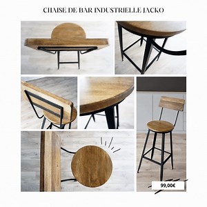 C'est la semaine des chaises chez Barak7 ! ❤️ Un nouveau modèle vient de pointer le bout de son nez dans la catégorie Chaise de bar. Découvrez le modèle JACKO ! Retrouvez-là ici : ➡️ https://www.barak7.com/fauteuils-et-chaises/25951-chaise-bois-et-metal-robin.html | BARAK 7 | Facebook