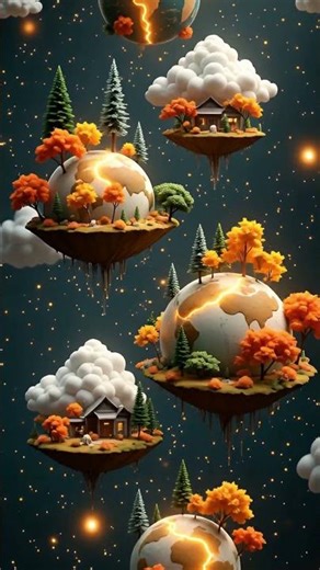 AI Micro Worlds That Look Alive – 3D Planets Made by AI #3dplanet #animation