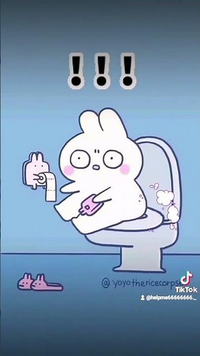 Cute bunny poop his organs out in the toilet #animation #poop #diarrhea #furry