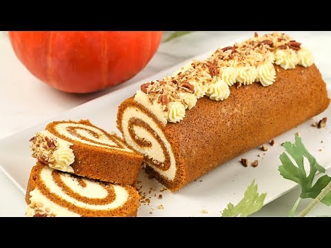 Pumpkin Roll With Cream Cheese Recipe | How to make a Dreamy Pumpkin Cake Roll | Fuzz & Buzz