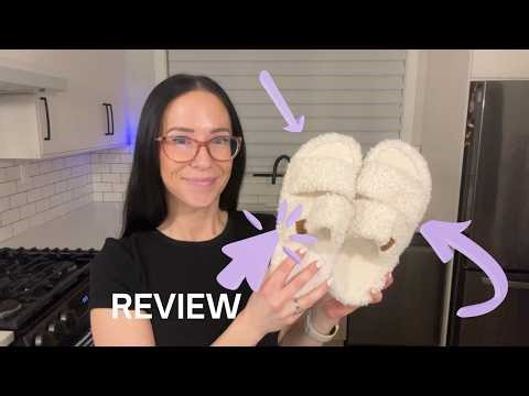 Review - Open toe fuzzy slippers