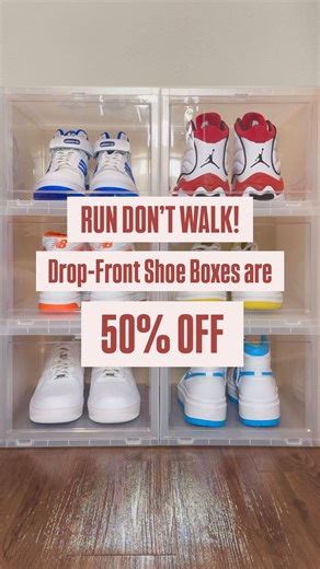 The Container Store on Instagram: "Lace up your sneakers and run, don’t walk!👟💙 TODAY is the LAST DAY to SAVE 50% on Select Drop-Front Shoe Boxes in-store and online during our #BlackFriday sale at #TheContainerStore! #sneakerhead #sneakerheads #sneakercollection #sneakercollector #sneakerholic #sneakercommunity #shoecollection"
