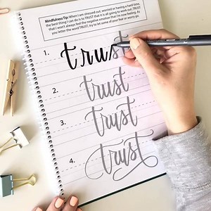 What if you could take up an amazing creative practice that also works as a form of meditation? Introducing... The Guide to Mindful Lettering! We can help you create beautiful hand lettered designs and affirmations - even if you despise your own handwriting. Truly!! This beautiful 86-page spiral bound guide includes: ✒️ All the tips you need to learn brush lettering ✒️ Step-by-step instructions on how to hand letter a script alphabet ✒️ Tutorials on how to make your lettering look amazing with a