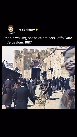 Inside History | Rare colorized footage of Jerusalem from 1897, like a fascinating time machine. Shot at the iconic Jaffa Gate, this 124-year-old clip... | Instagram