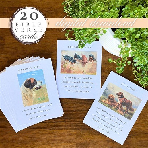 Kids Scripture Cards - Printable Bible Verses for Kids - Animal Scripture Memory Cards for Children - Christian Homeschool Resource - Etsy