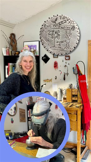 Penland School of Craft on Instagram: "Love @staceylanekline’s whimsical engravings 😍🐈🦫🕷️ Stacey is gem of a human and jeweler. We’re are honored that she accepted our commission to create an engraving for Penland Giving Week. Her “Penland Love Token” illustration features helpful animals rebuilding after Hurricane Helene. Why are pre-1964 coins best for “love tokens?” Because they’re made of silver ;) Stacey has been working at Penland for 25 years. She was once our metals studio coordinato