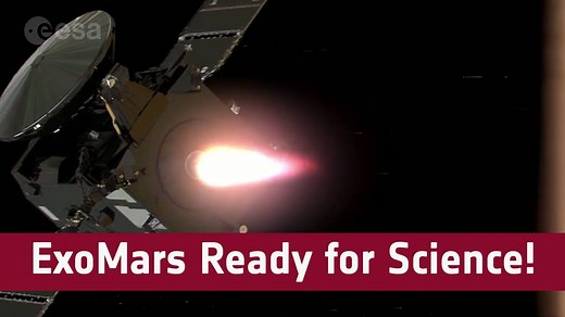 #ExoMars is ready for Martian science! Our Trace Gas Orbiter mission arrived at Mars in October 2016. After a year spent carefully adjusting its position, the spacecraft is now beginning its science operations. The Trace Gas Orbiter’s instruments will be able to look through the atmosphere to identify trace gases – in particular methane – which could indicate signs of past or even present life. The orbiter will also act as a relay for rovers on the Martian surface. Learn more: http://bit.ly/ESAE