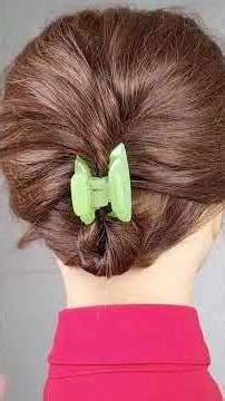Updo for thin hair using really~~~cute mini claw clips #Hair #hairstyle #Updo