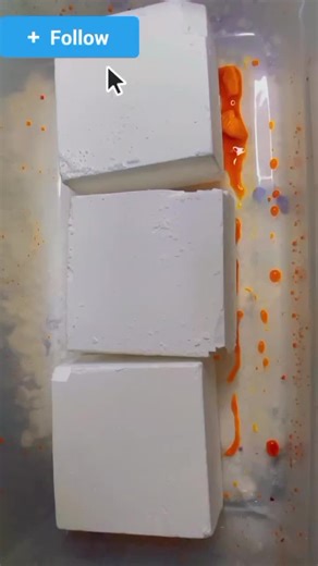 soaking chalk into orange dye #asmrsounds #relax #asmr #foryou #viral