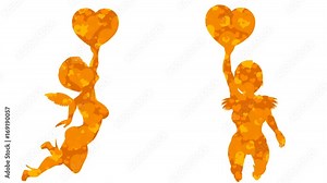 Angels collection. 21 loop animations. Alpha channel. Alpha matte. 4K.