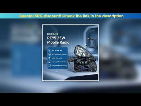 Slide Retevis RT95 Mobile Ham Radio Two-way Car Radio VHF UHF Dual Band Mobile Radio Station Transc