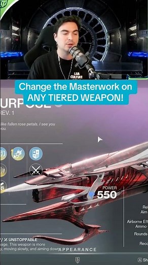 Change the Masterwork on ANY TIERED WEAPON! #destiny2
