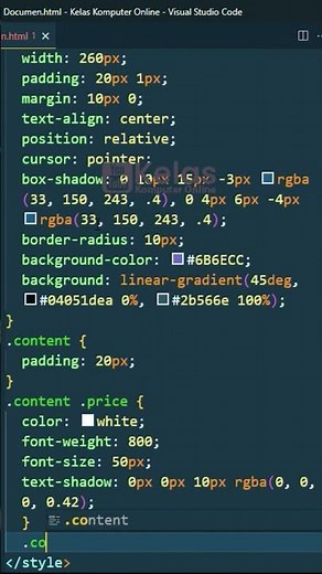 Coding HTML dan CSS: Membuat Card