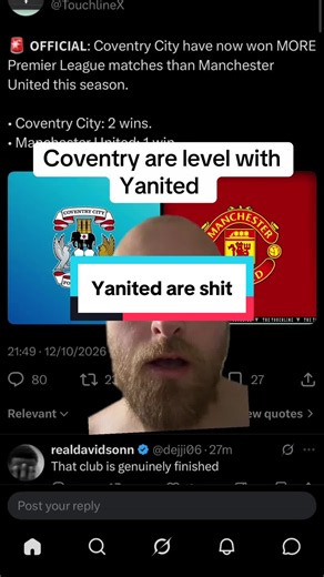 Cov being level on points is diabolical #fyp #football #soccer #manchesterunited #mfcc
