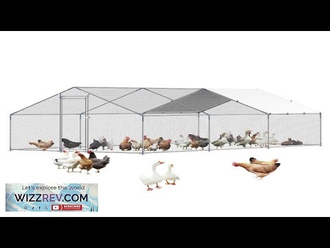 VEVOR Durable 9.8 19.6 6.5 ft Metal Chicken Coop Run