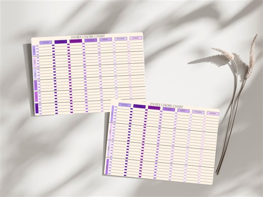 Printable Cleaning Chart Family Housework Printable Weekly Schedule Productivity Goodnotes Planner Template Home Management Task Tracker - Etsy