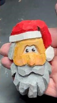 Holiday Crafts - Santa Ornament Wood Carving